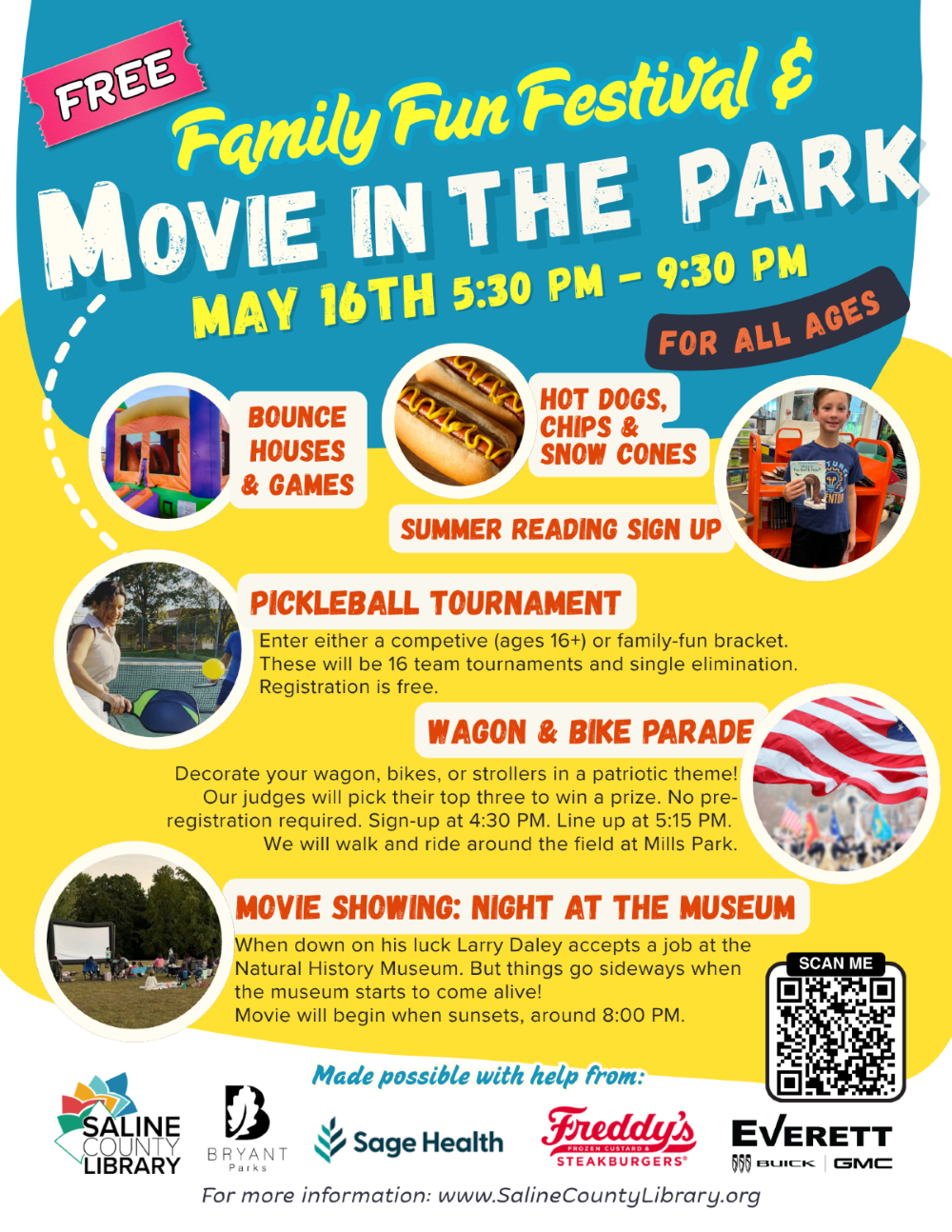 Family Fun  Festival & Movie in the park flyer