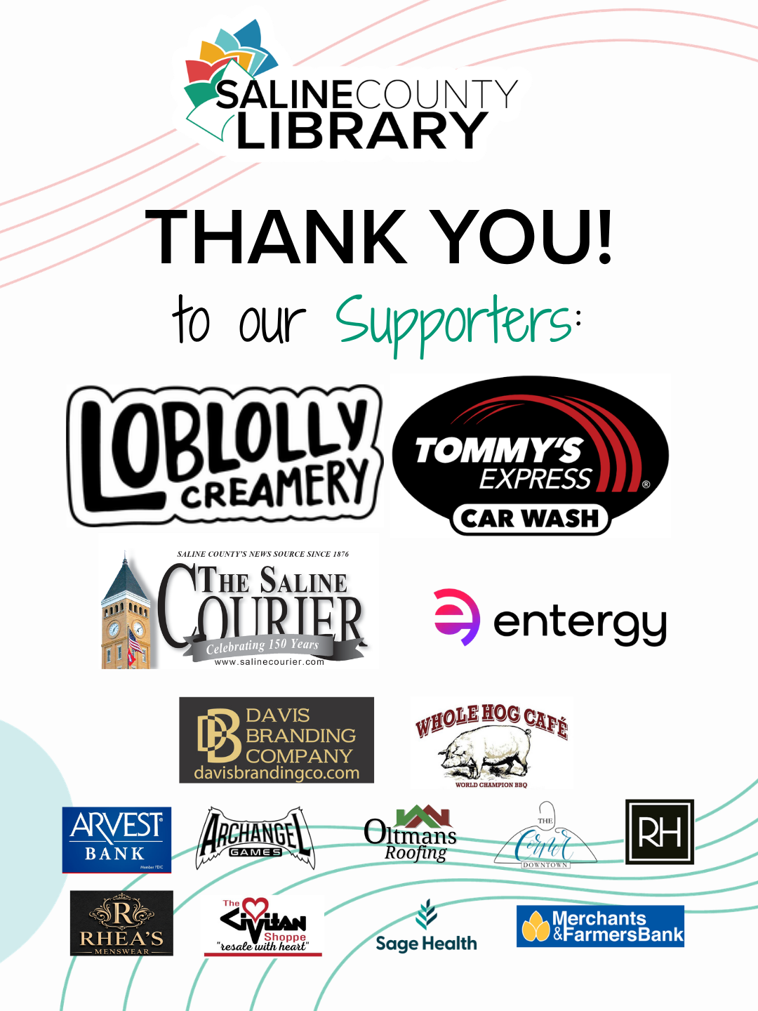 Thank you to our Supporters Fall 2026 graphic